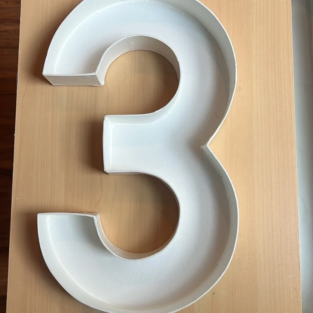 Decorative Number 3 Cardboard Charcuterie Gift Box